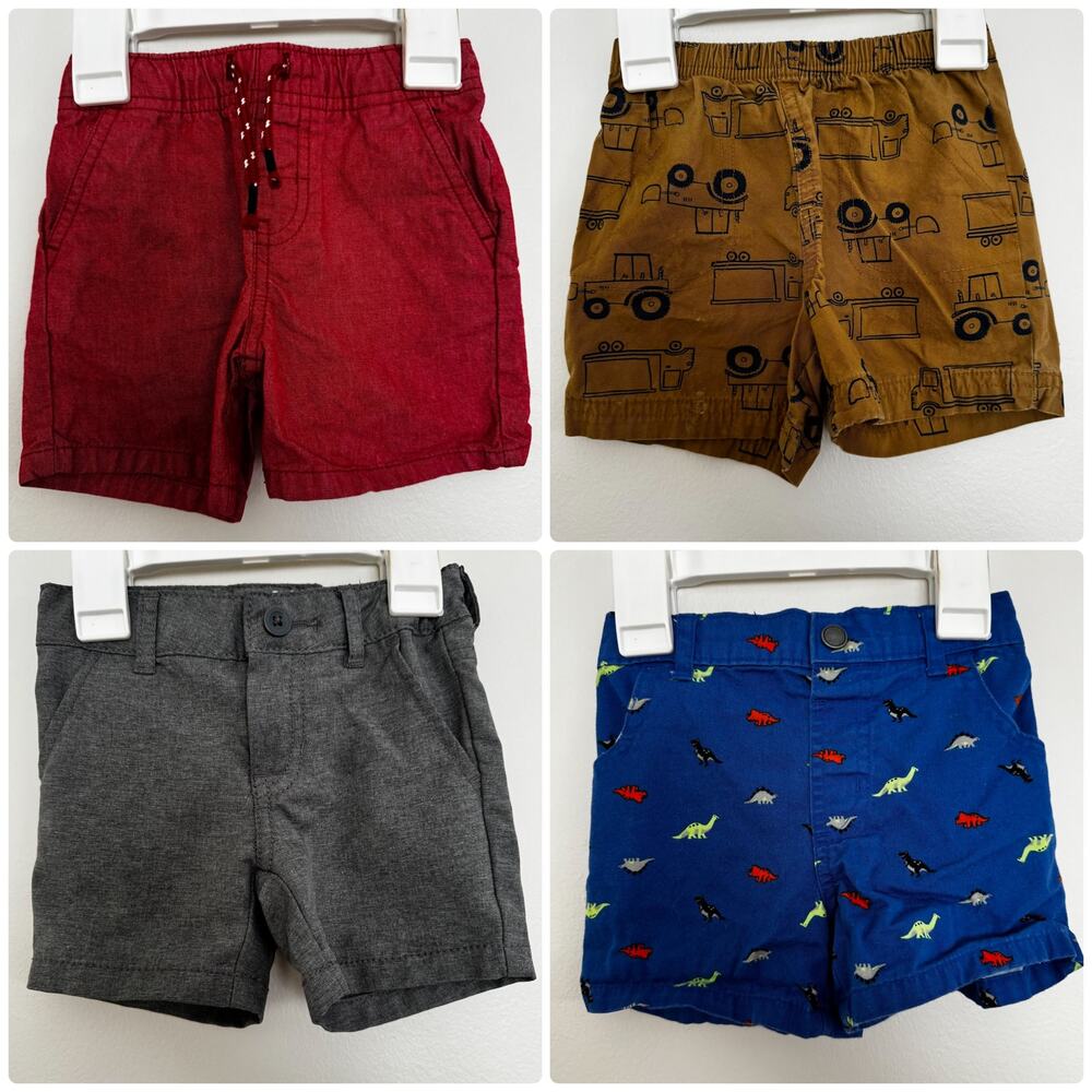 Short Bundle, 4 Pair: Dinosaurs, Trucks, Cat & Jack, Carter’s, Garanimals